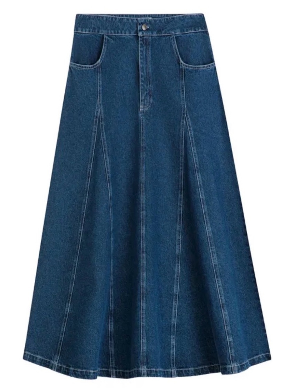 Bobo Choses flare denim jean skirt midi A-line pleated XL NEW